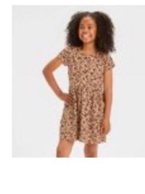 Cheetah dress girls with pockets — LIKE NEW